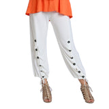 Button Detailed Harem Pant in Ivory - 6900P-IV