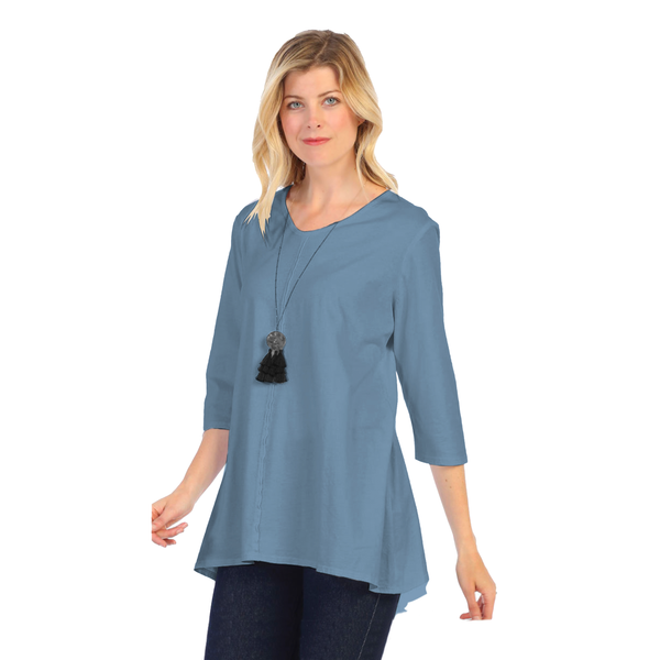 Lightweight Tunic Top in Dusty Blue - SC-115-DBLU - Size S Only