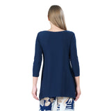 Clara Sunwoo Solid High-Low Tunic Top in Navy - T102-NV - Size XS Only