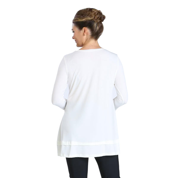 IC Collection Stretch Knit Basic Tunic in Ivory - 1484-IVR