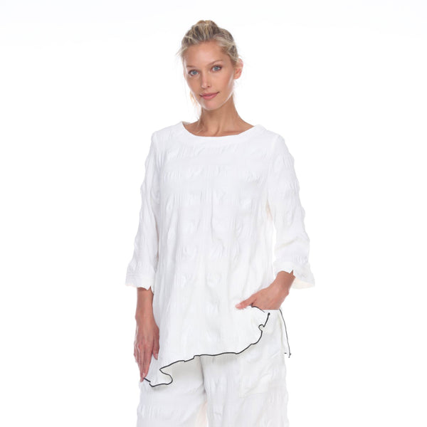 Moonlight Textured Tunic in White - 3060-WT -