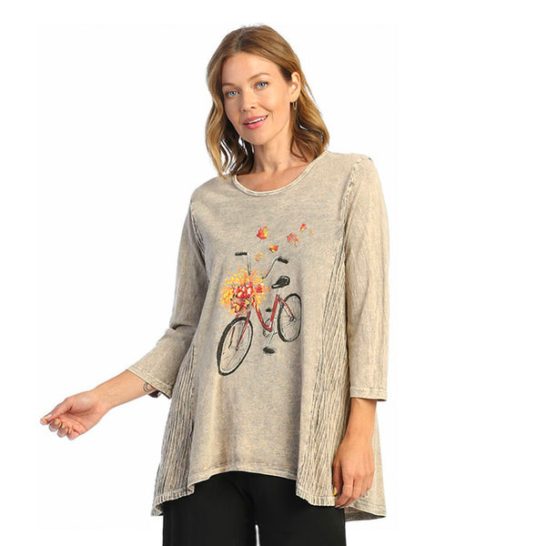 Jess & Jane "Romantique" Bicycle, Flowers & Butterfly Print Tunic - M55-1626