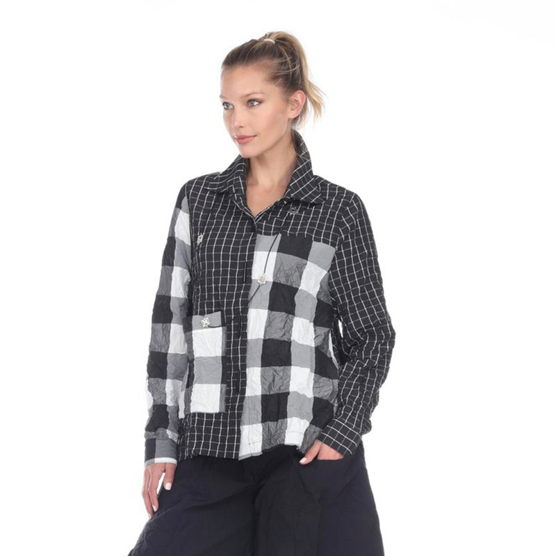 MOONLIGHT CHECK-PRINT BUTTON FRONT SHIRT - 2946 - Sizes L & XL Only!