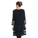 Mesh Trim Tunic in Black - 2517T- BLK