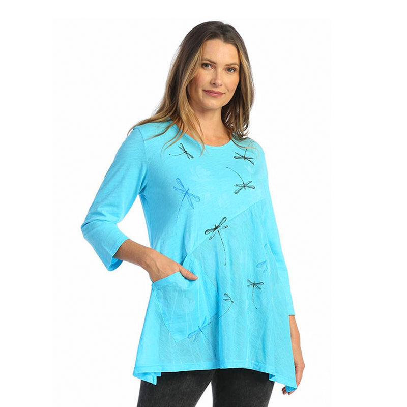 Jess & Jane "Fly Time" Mineral Washed Tunic with Linen Contrast - M62-1587