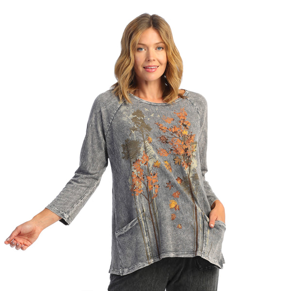 Jess & Jane "Nordic" Mineral Washed Patch Pocket Tunic Top - M12-1661