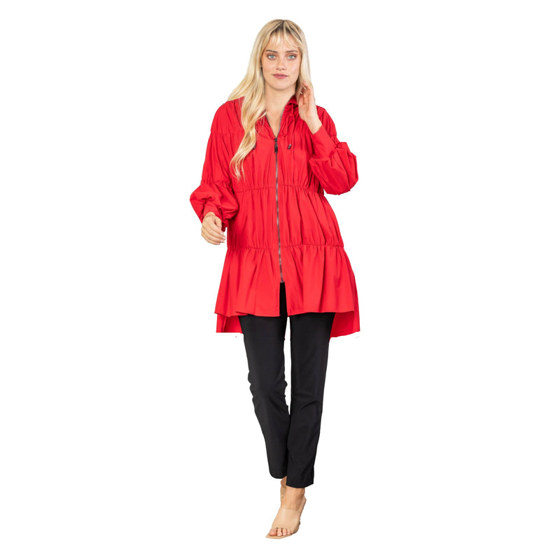 IC Collection Zip Front Parachute Jacket in Red - 8420J-RED