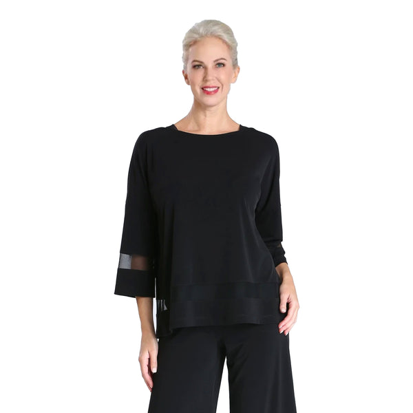 IC Collection Mesh Trim Top in Black - 3692T - Size S Only