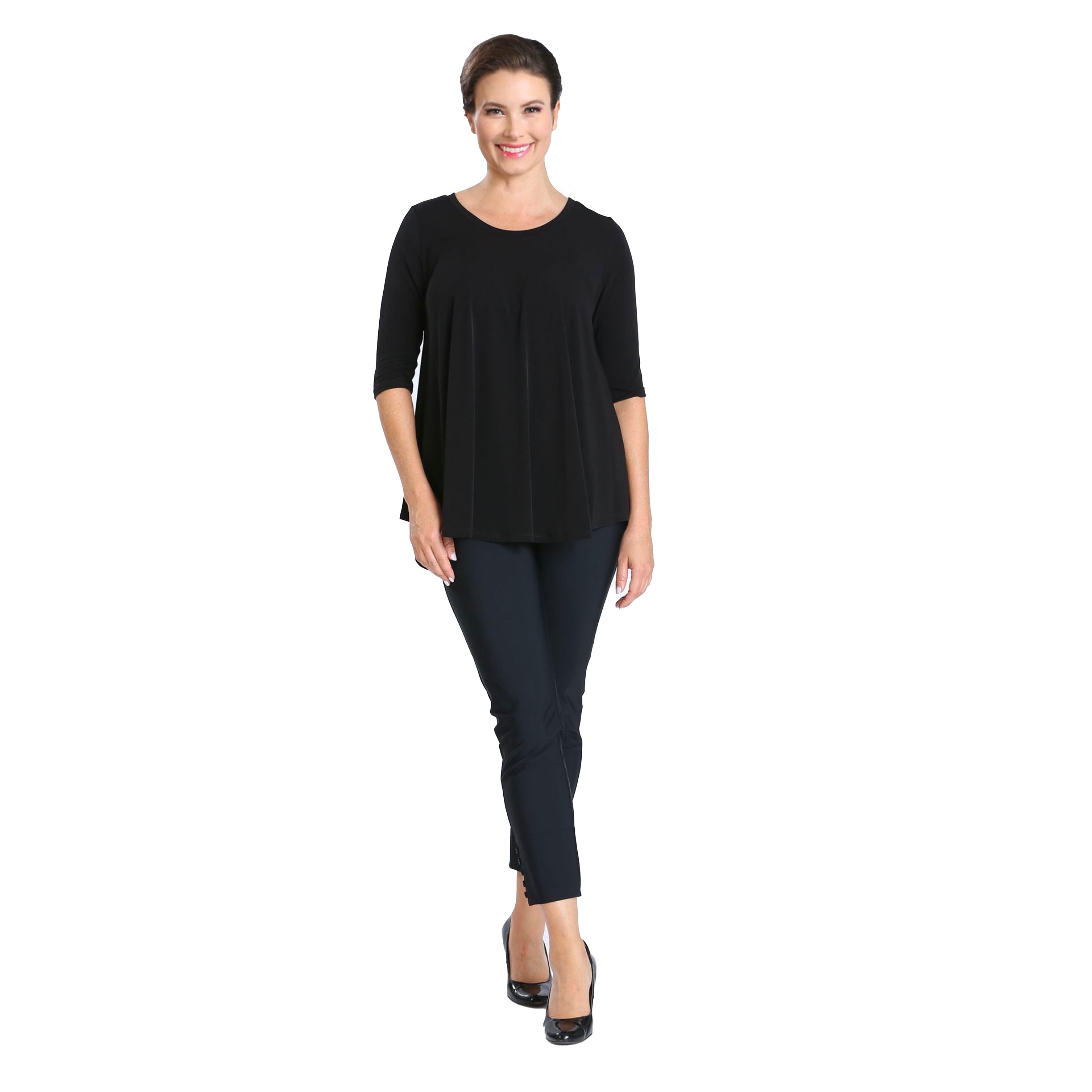 IC Collection Solid High-Low Top in Black - 6899T-BLK – Shop My Fair Lady