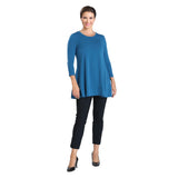 Stretch Knit Basic Tunic in Teal - 1484-TL