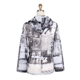 ABSTRACT PRINT Semi-Sheer Hooded JACKET - 4727 - Sizes L - XXL