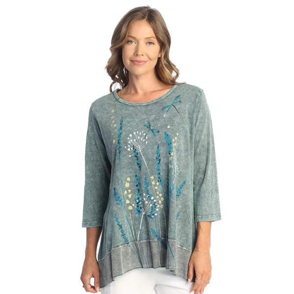 Jess & Jane "Lina" Mineral Washed Tunic with Georgette Contrast - M105-1816