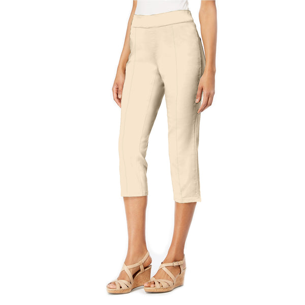Mesmerize "Mason" Pull-On Capri in Light Khaki - MASON-LK - Size 8 Only