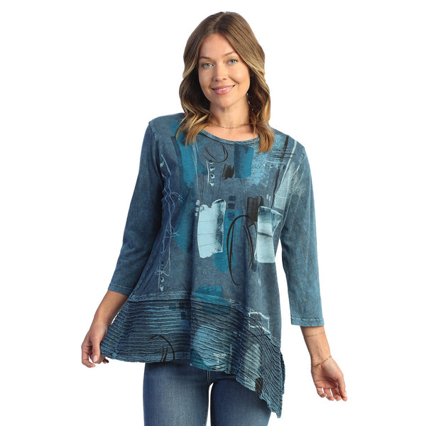 Jess & Jane "Dreaming" Abstract Print Mineral Washed Tunic - M54-1480 - Size L