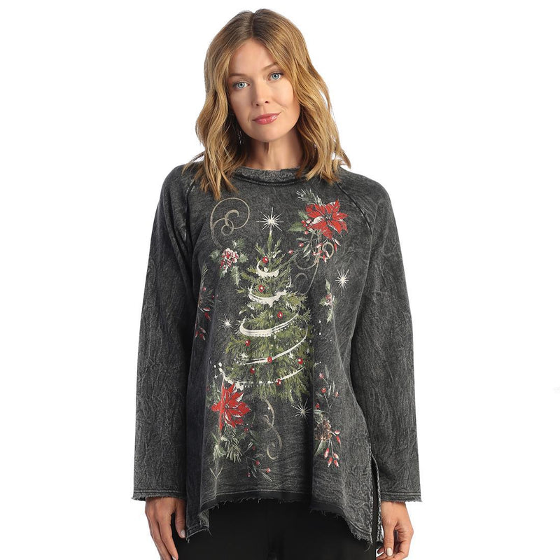 Jess & Jane "Christmas Wish" Mineral Washed Cotton Fleece Hi-Low Tunic - M87-1659 - Size 1X