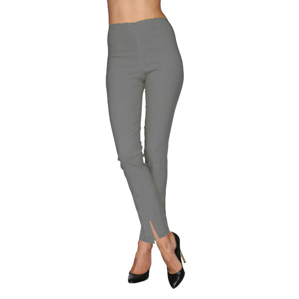 Mesmerize Pants with Front Ankle Slits and Front Zipper in Steel Grey - MA21-STN