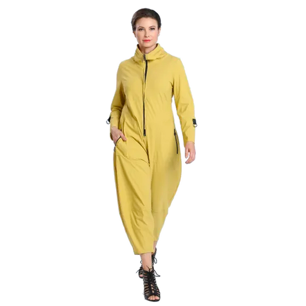 IC Collection Zip-Front Jumpsuit in Mustard - 3297JS-MST