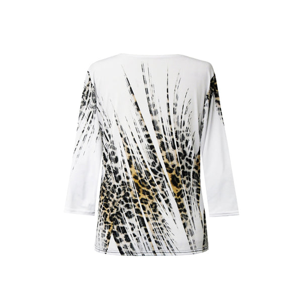Valentina "Serengeti" Animal Print V-Neck Top - 22897 - Size M Only!