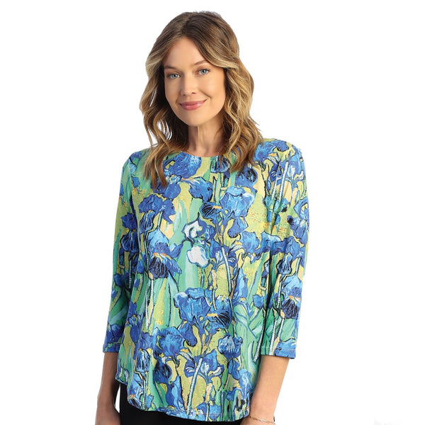 Jess & Jane “Irises” Soft-Touch Round Hem Top - 24-1724 - Size 2X