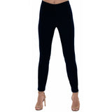 "Sasha" Pull-On Straight Leg Pant in Black Denim - SASHA-BKD