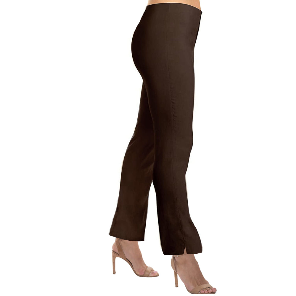 Sasha Pull-On Straight Leg Pant in Brown