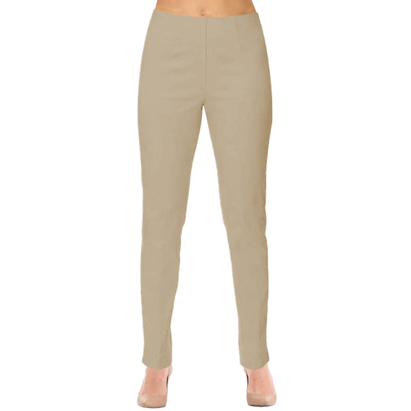 "Sasha" Pull-On Straight Leg Pant IN Light Taupe - SASH-LTP - Sizes 4, 8 & 12