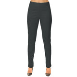 Paris "Sasha" Straight Leg Pull-On Ankle Pant in Charcoal - SASH-CHAR