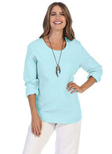 Waffle Top in Sky Blue - C519-SKY