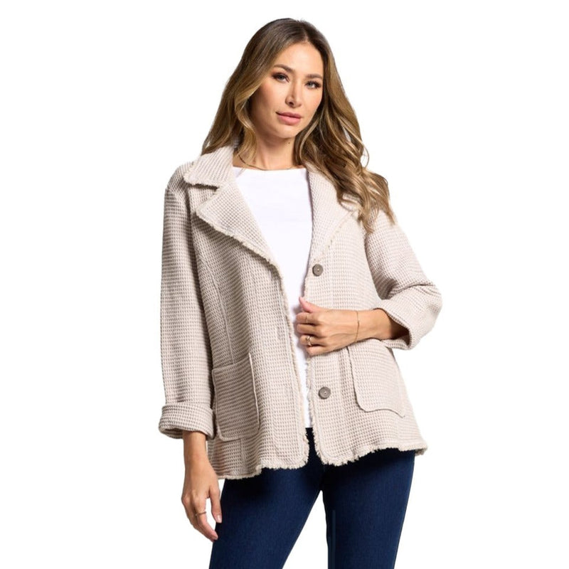 Focus Small Waffle Blazer Style Jacket in Soy Latte - SW222-SYL