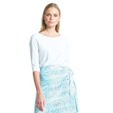 Clara Sunwoo Scoop Neck Half Sleeve Top in White - T77-WT - Size XS Only!