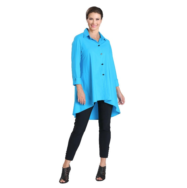 IC Collection Long High-Low Shirt in Turquoise - 3815J-TQ - Size M Only!