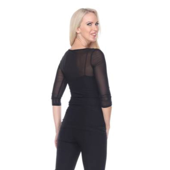 トップス andmary sheer logo tops Mesmerize Sheer Mesh Top in Black - X-Ray-Blk - Sizes S & M Only